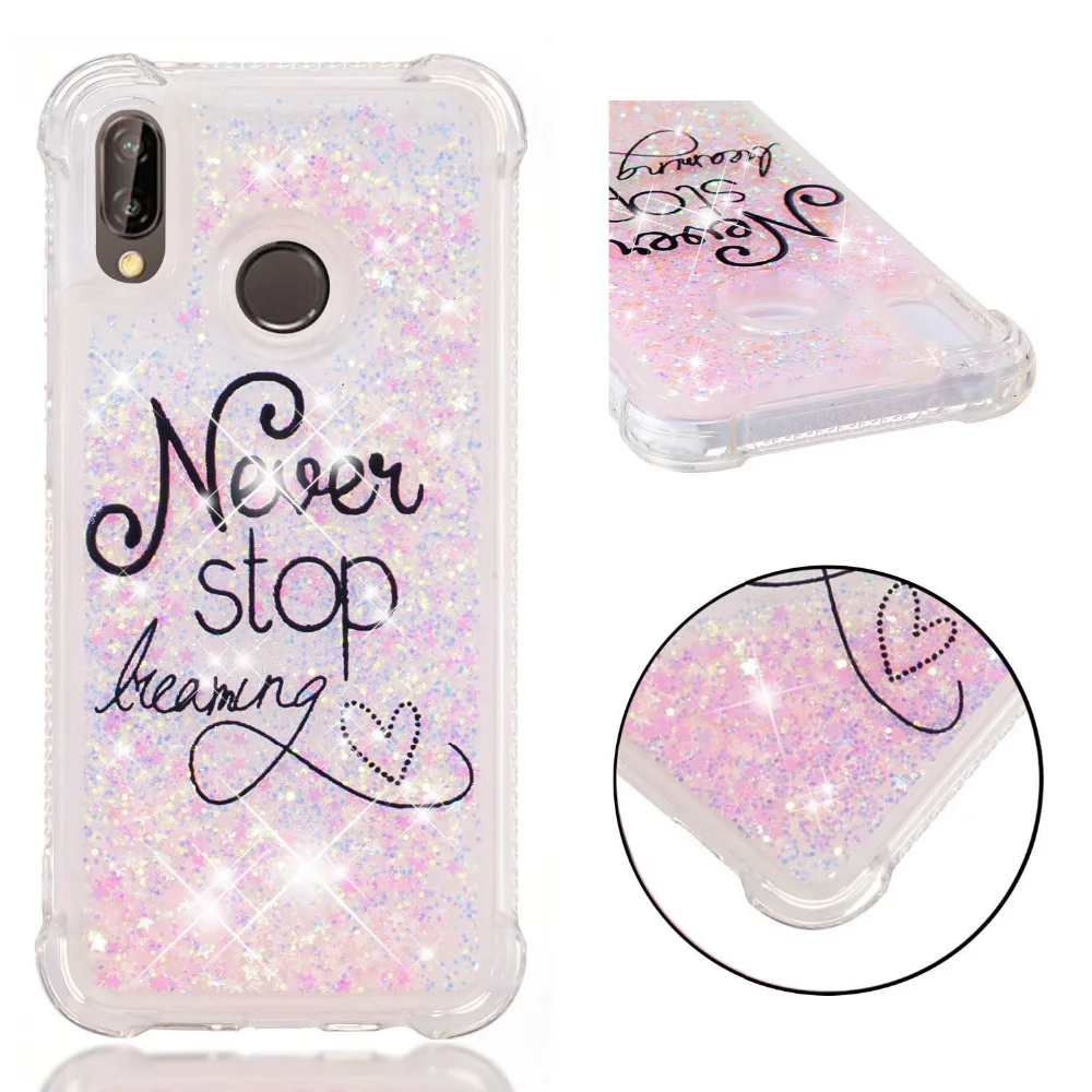 Patterned Liquid Bling Glitter Silicone Case Quicksand Cover For Huawei P20 Lite P10 Lite Nova 2i Shockproof Capa For P Smart P8(2)