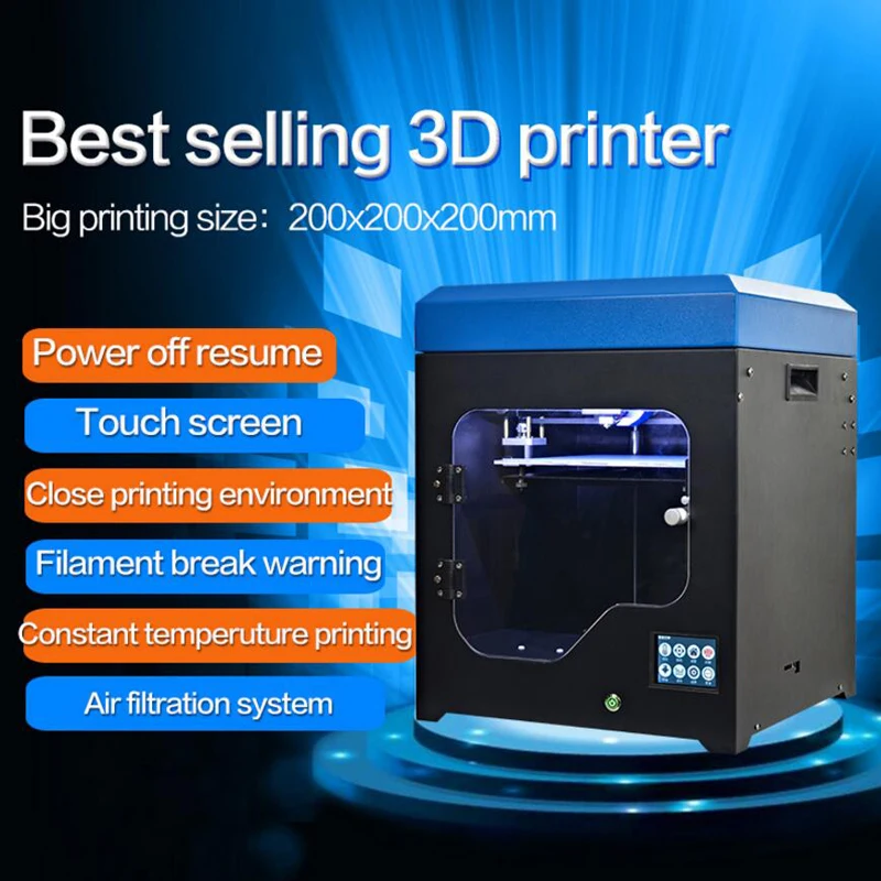 Tianfour T200 Wi Fi металлический 3D принтеры два экструдер с цветной сенсорный экран