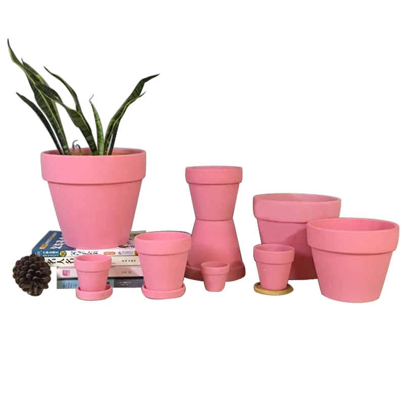 FREE SHIPPING!Simple Nordic style red pottery flower pot succulent plant pot brown green plant flower pot 