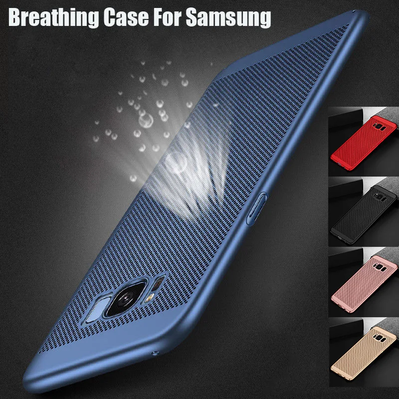 Case For Samsung M10 M20 M30 A30 A10 A20 A40 A50 A70 S7 edge S8 Plus S9 S10 Note 8 Hollow Heat Dissipation Hard PC Phone Case