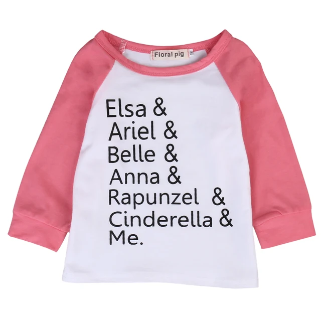 Cute Toddler Kids T Shirt 2017 New Elsa Anna Print Long Sleeve Baby Girls TShirt