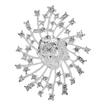 

Clear AB Crystal Rhinestones Flower Brooches Gifts Wedding Accessories Silver Color Brooch Pins for Women BRO08