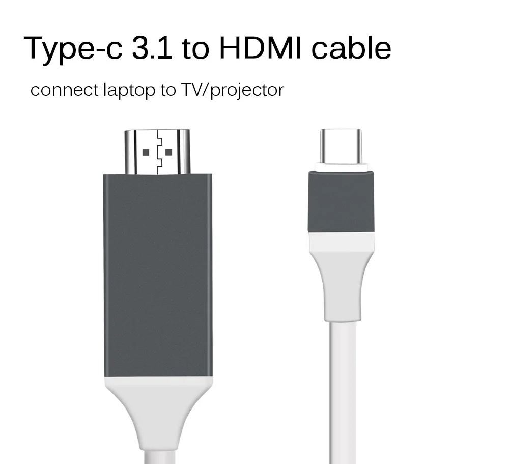 Высокое разрешение USB 3,1 тип-c к HDMI кабель Поддержка 4k 1080p адаптер для мобильного телефона Ноутбук Macbook