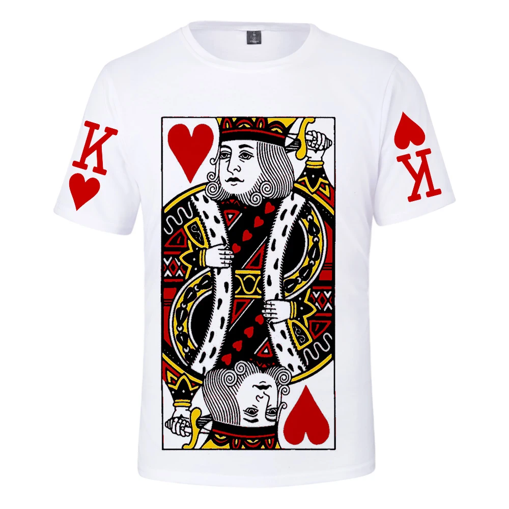 

2019 New Style 3D Poker Printing Summer Hip hop T-Shirt Men and women style 2019 hot sale Fashion Leisure style Cotton T-Shirt