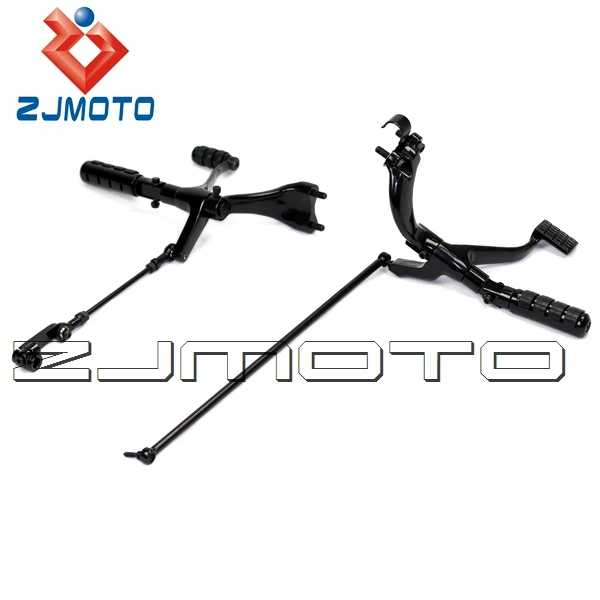 ZJMOTO черный подножки мотоцикла подставки для ног вперед управления Комплект для 2004-2013 Harley Sportster 1200 пользовательских(XL1200C