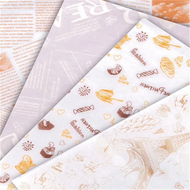 

25Pcs Wax Paper Food Grade Grease Paper Food Wrappers Wrapping Paper For Bread Sandwich Burger Fries Oilpaper Baking Tools