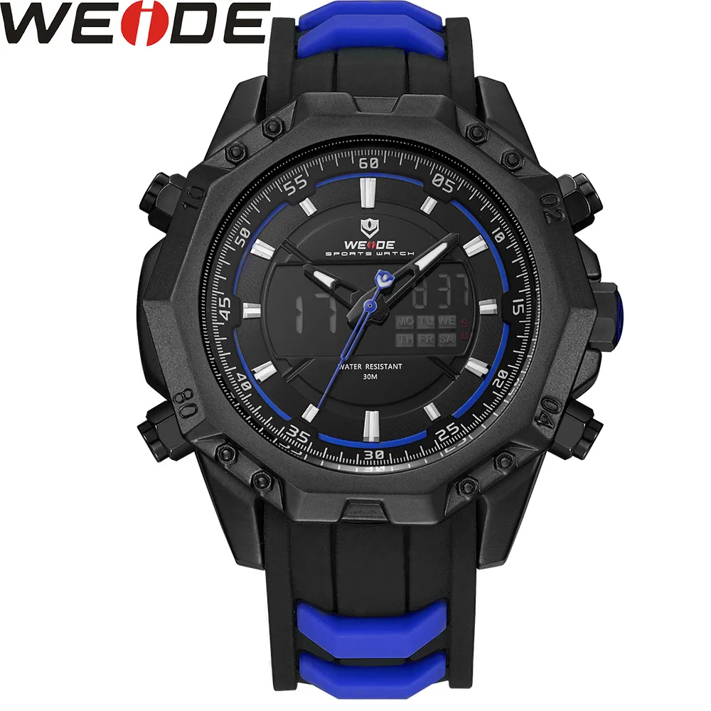 

WEIDE Mens Quartz Watches Brand Luxury Alarm Clock Waterproof Sport Analog Digital LCDAutomatic Electronic Water Resistant Watch
