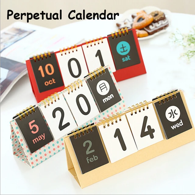 2017 coil table perpetual calendar korean creative countdown group planning calendar
