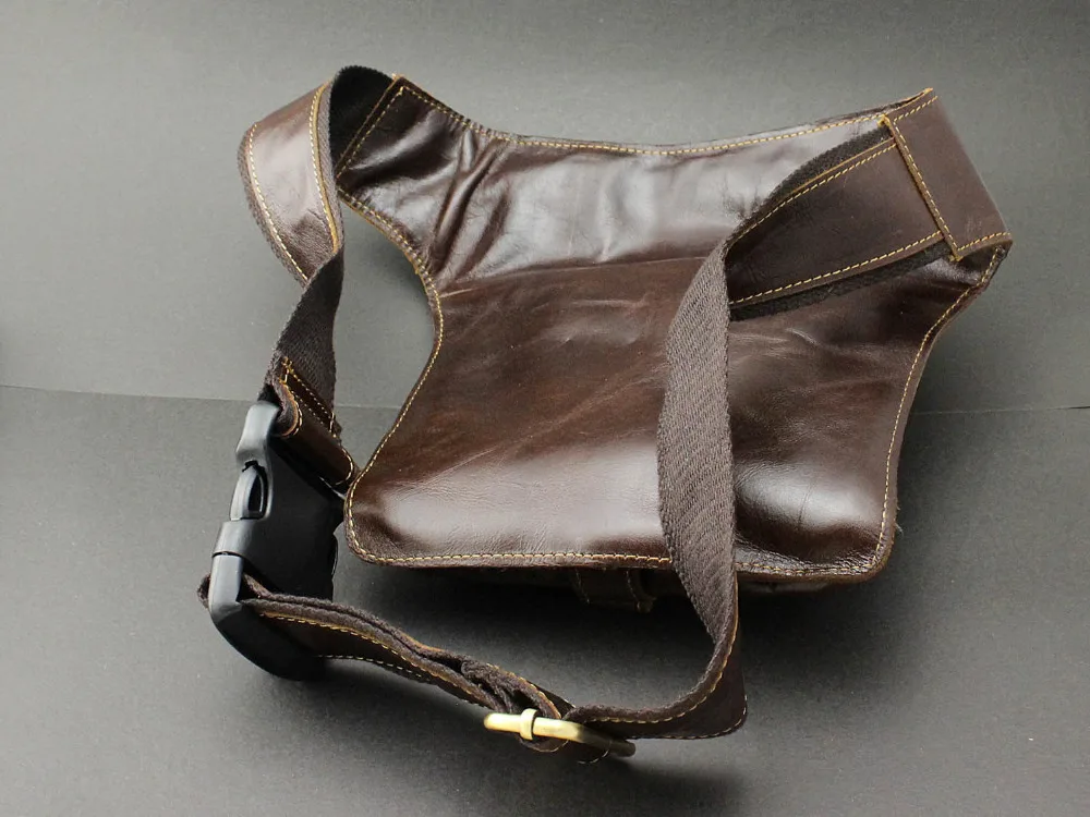 Мужские сумки из натуральной кожи в винтажном стиле, байкерские дорожные сумки на плечо, нагрудные сумки на талии, коричневые