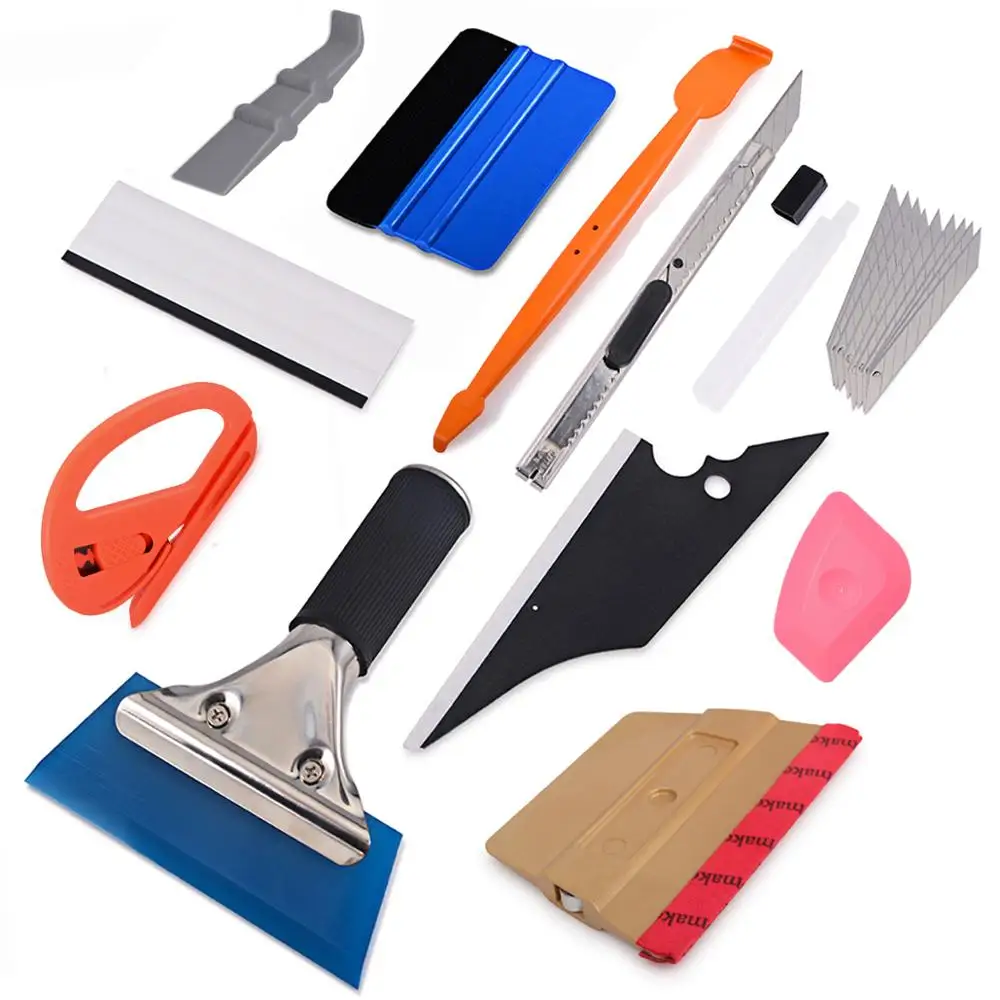 FOSHIO Auto Car Window Tint Install Tool Set Vinyl Wrap Carbon Fiber Foil Film Magnet Squeegee Cutter Car Tinting Accessories FOSHIO Auto Car Window Tint Install Tool Set Vinyl Wrap Carbon Fiber Foil Film Magnet Squeegee Cutter Car Tinting Accessories