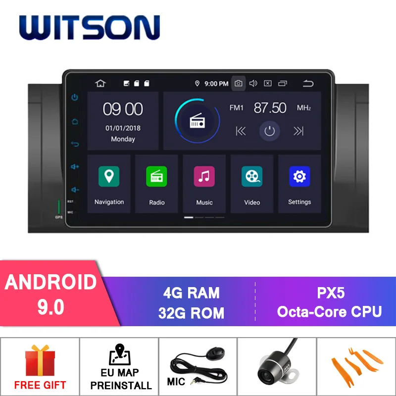 

WITSON Android 9.0 Octa core PX5 Big Screen CAR DVD player For BMW E39 M5 (1995-2003) X5 E53 (2000-2007) IPS GPS RADIO