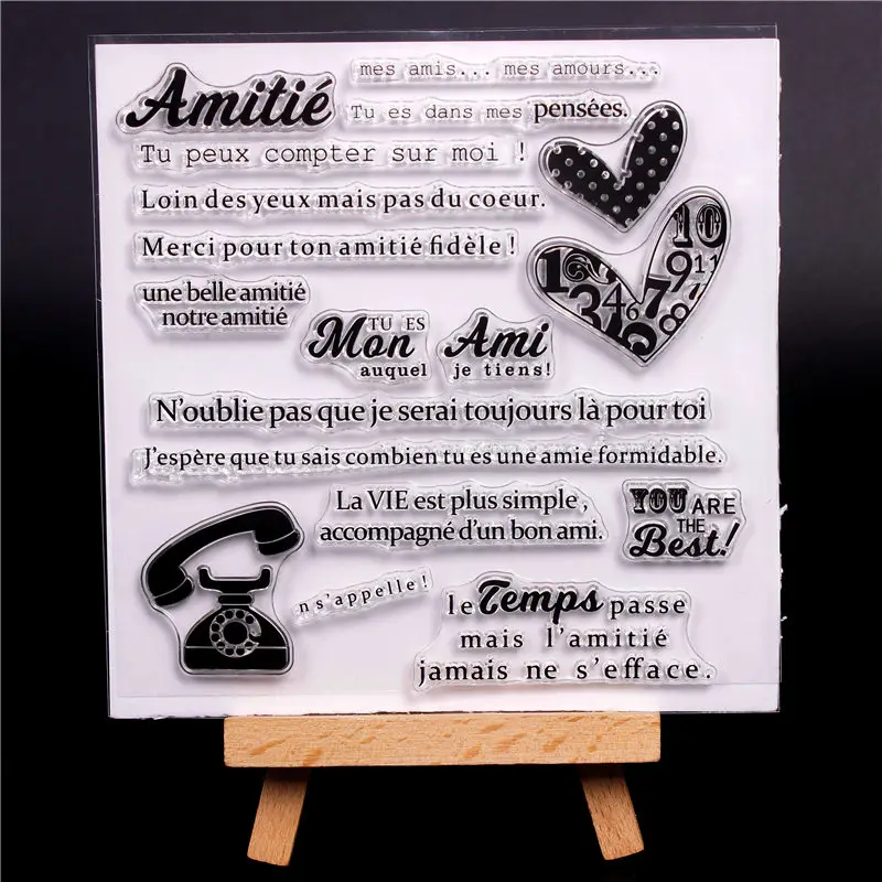 

French word Rubber Silicone Clear Stamps for Scrapbooking Tampons Transparents Seal Background Stamp Card Making Diy Stempel