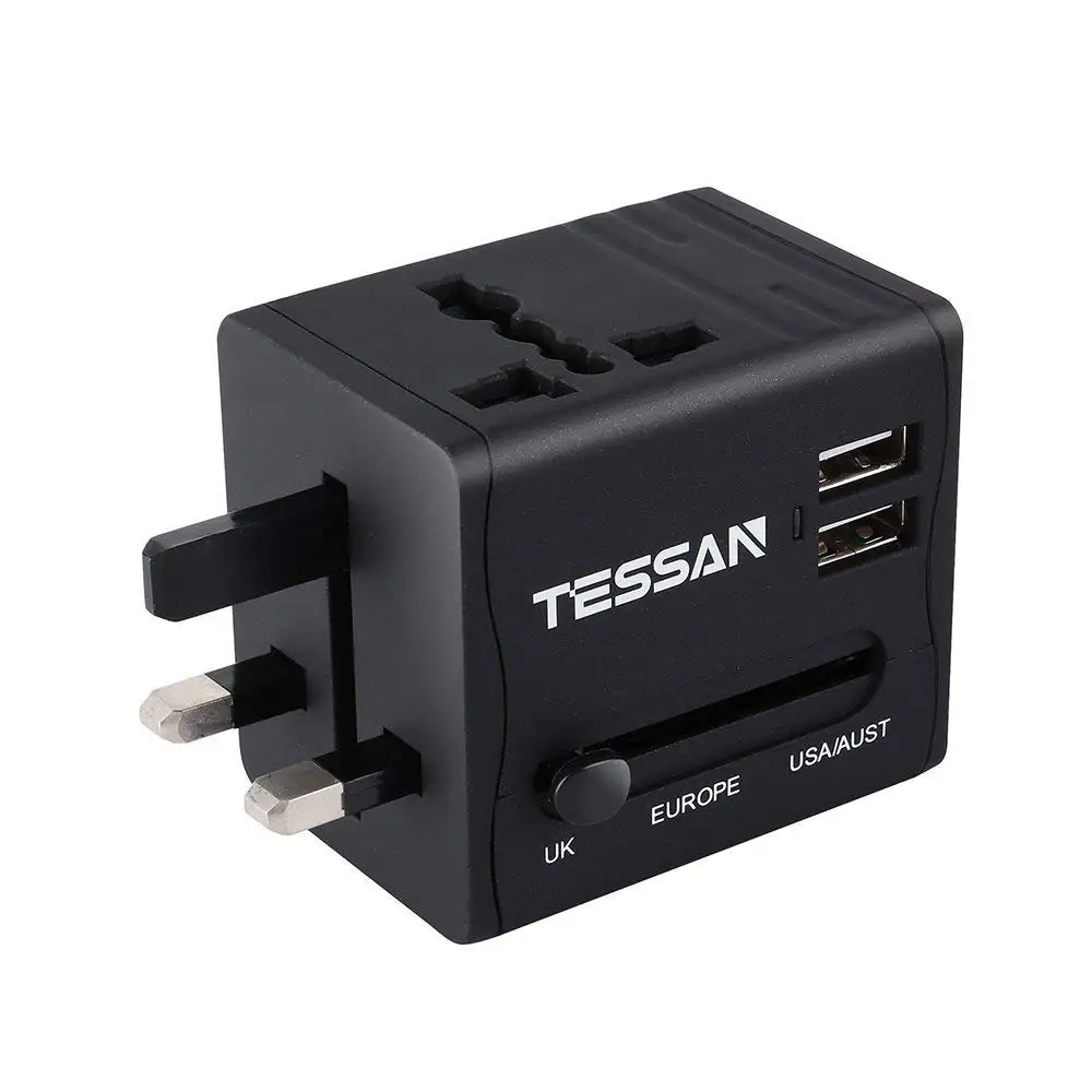 TESSAN все-в-одном Международный адаптер штепсельной вилки 3USB/2USB порты Tpye-C 3,0 порт-Универсальный адаптер переменного тока для США/ЕС/Австралии/Великобритании