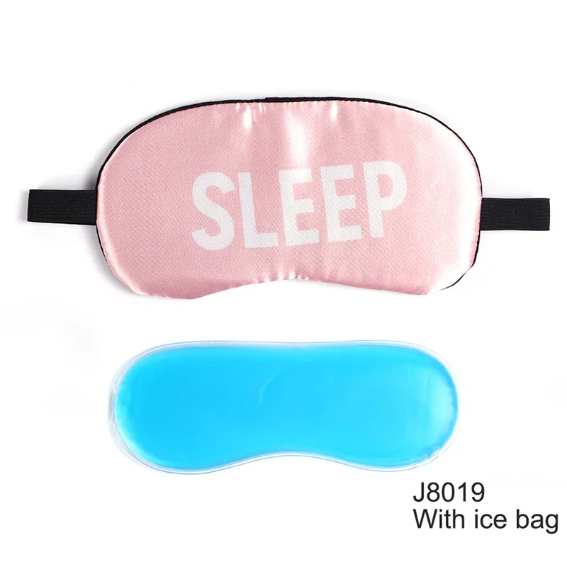 1 шт. маска для сна повязка на глаза, маска для сна хлопок креативный, милый, мультяшный для путешествий глаз расслабляющий спальный помощь повязка для глаз затенение глаз маска - Цвет: J8019 with ice bag
