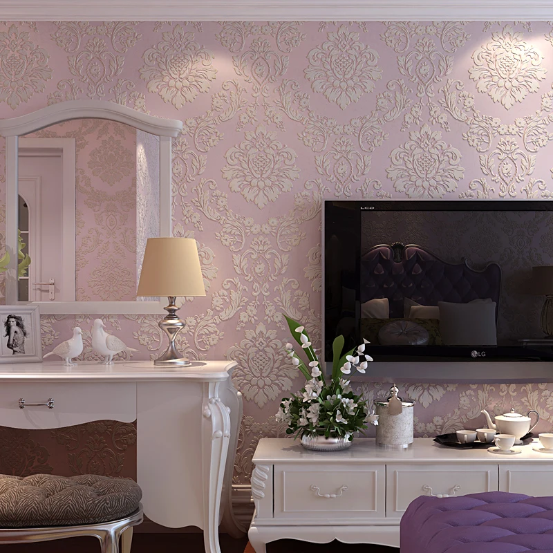 

3d Papel de parede European Damask 3d wallpaper rolls for livinging room 3d wall paper background 3d vinyl wallcoverings