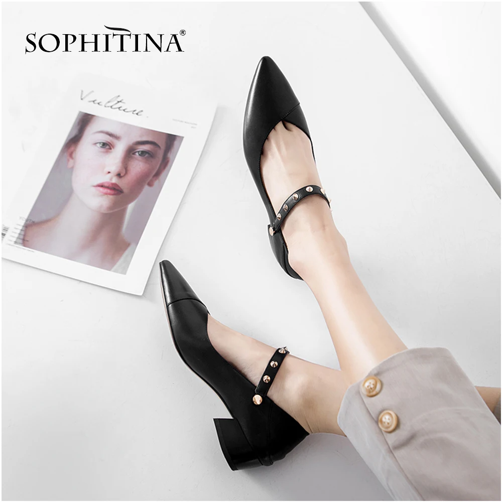 SOPHITINA/Новинки 2019г. Женственные туфли из высококачественной кожи Женские лодочки