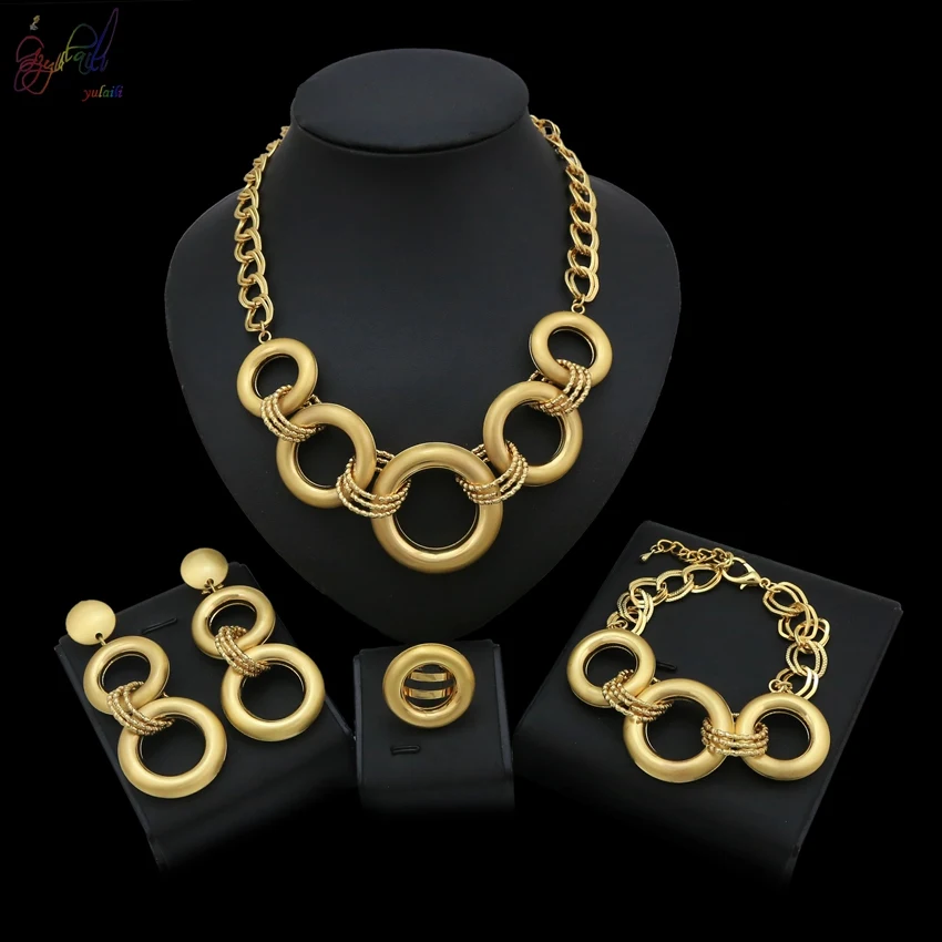 

Yulail African Beads Jewelry Set Luxury Temperament Jewelry Sets For Bridal Party Costume Jewellery Choker Necklace Sets