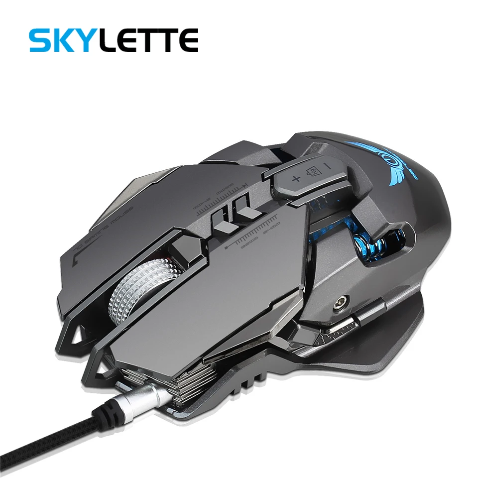 

Professional Gaming Mouse 1.6m USB Desktop Mouse Gamer Macro Definition 12 Level Adjustable 3200 DPI Aggravated LED Flash Mice