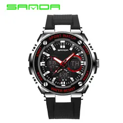 Светодиодный часы для отдыха новая мода SANDA Брендовые спортивные часы мужские водонепроницаемые цифровые ударные секундомеры часы