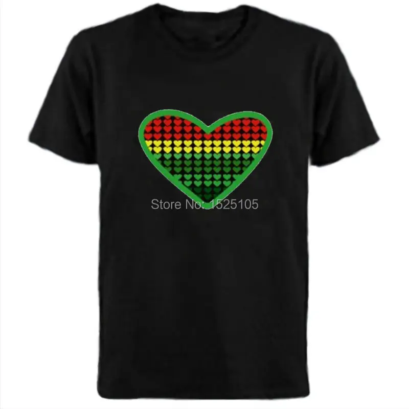 Футболка EL светящаяся футболка со светодиодной подсветкой|led t-shirt|t-shirt sound activatedsound