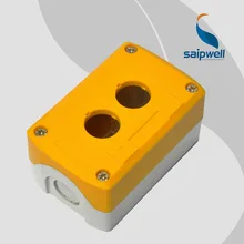 ABS водонепроницаемый переключатель коробка желтая крышка 2 отверстия кнопочная коробка 106*68*54 мм 4,1"* 2,68"* 2,13"