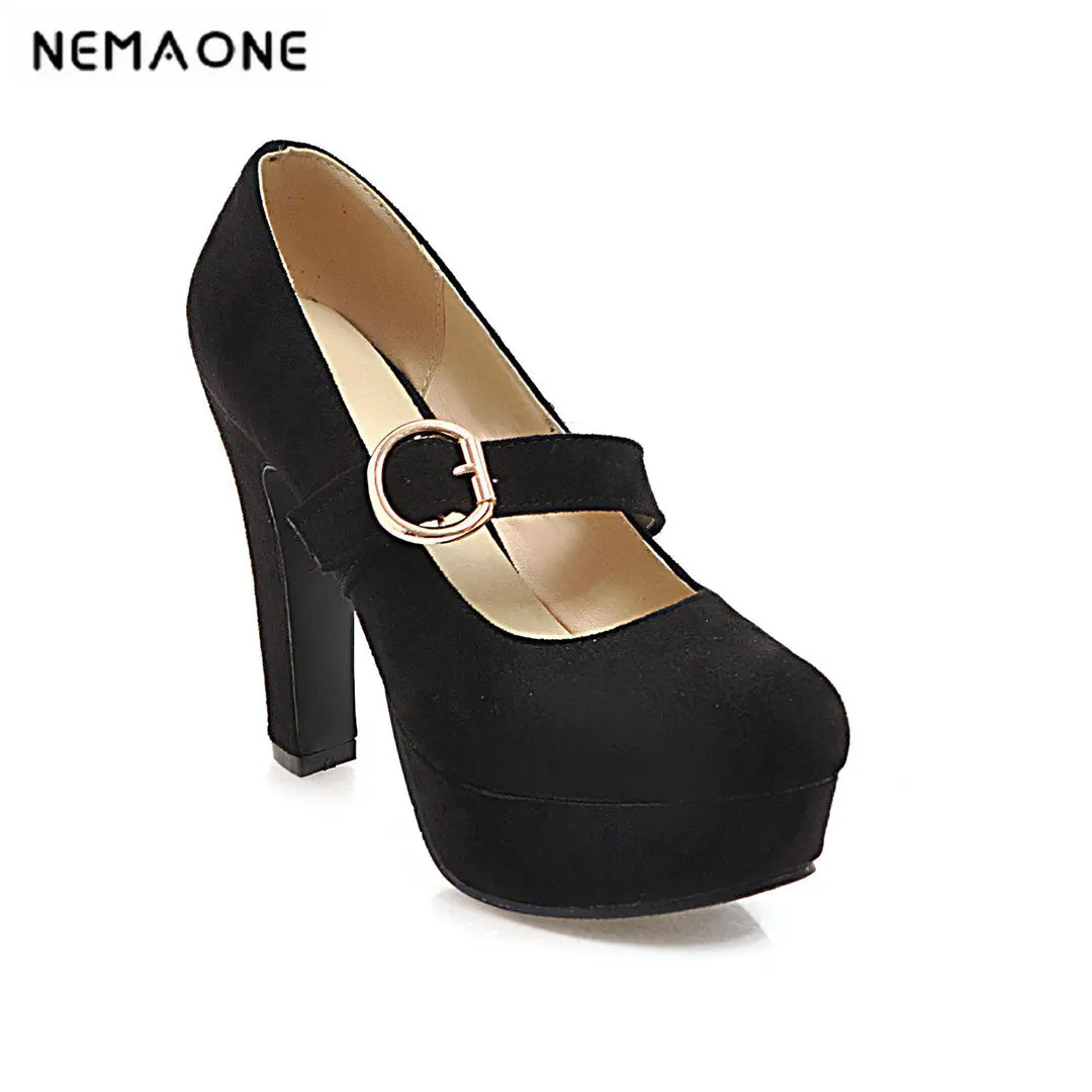 Buy 2019 New Women mary janes thick high Heels