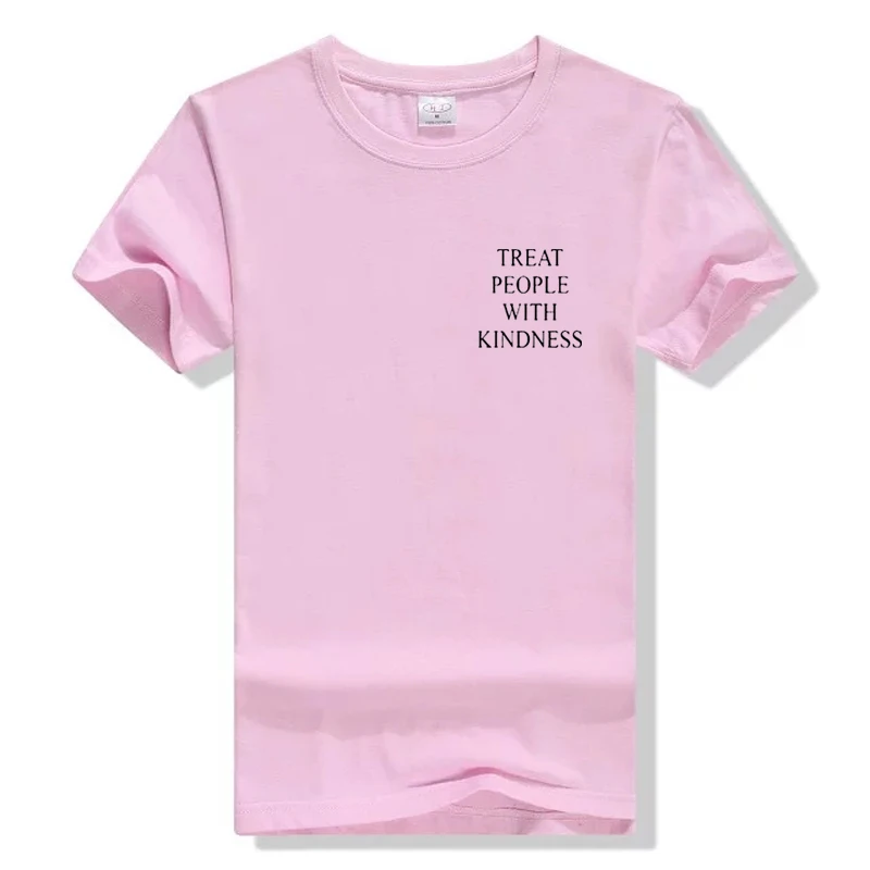

Treat people with kindness T-Shirt Graphic Yellow Tee Aesthetic Casual High Quality Cotton Tops Girl Like Tumblr Crewneck Shirt
