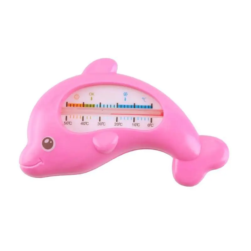 Милый детский термометр в форме дельфина для воды, пластиковая плавающая игрушка для ванной, уход за младенцем, бытовой термометр для душа