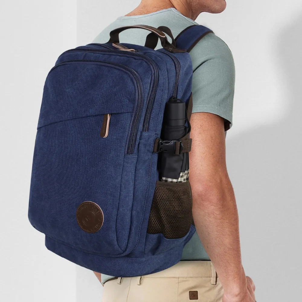 2019 New Fashion Men's Backpack Vintage Canvas Bagpack School Bag Boy Travel Bags Large Capacity Travel Laptop Backpacks Mochila (4)