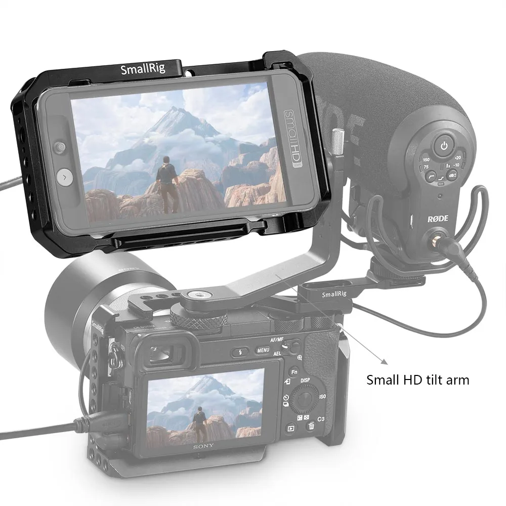 Держатель для монитора SmallRig с солнцезащитным козырьком для SmallHD 501/502 " Защитная клетка для монитора с солнцезащитный козырек-2177