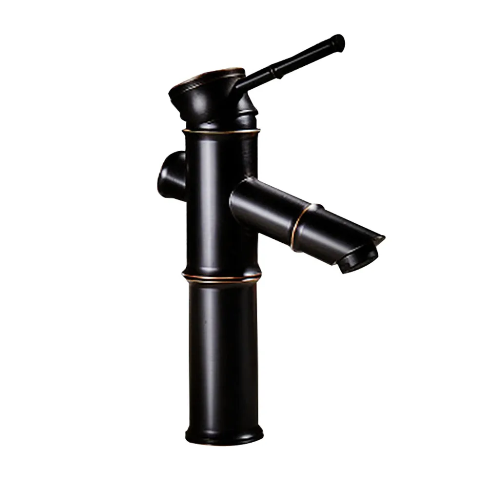 

Modern Copper Durable Universal Faucet Cold-Hot Water Unique Design Kichten Simple Bamboo Shape