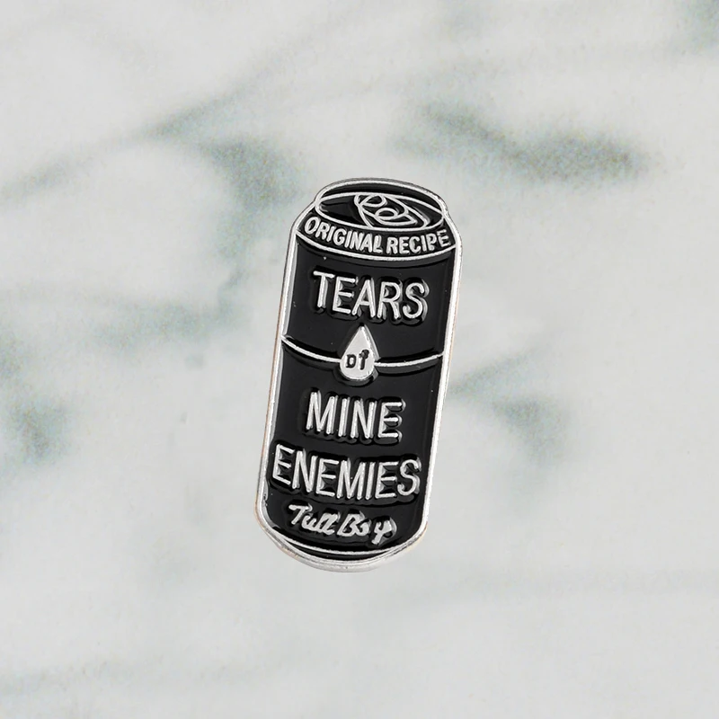 

Sports Series Black Pop-top Can Iron cans ORIGINAL RECIPE drink beverage TEARS MINE ENEMIES TALL BOY Enamel Pin brooch