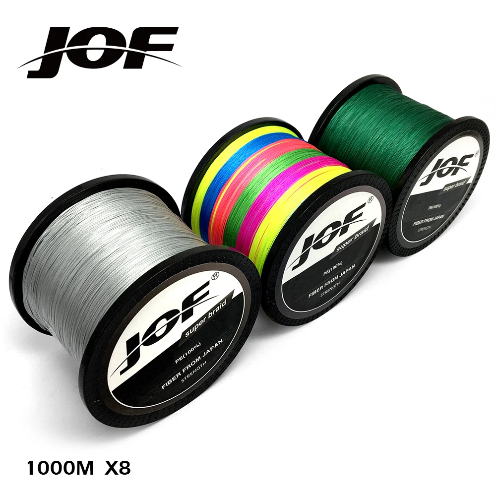 

JOF Braided Fishing Line 8 Strands 1000M Saltwater Fishing Cord linha multifilamento 8 Fishing