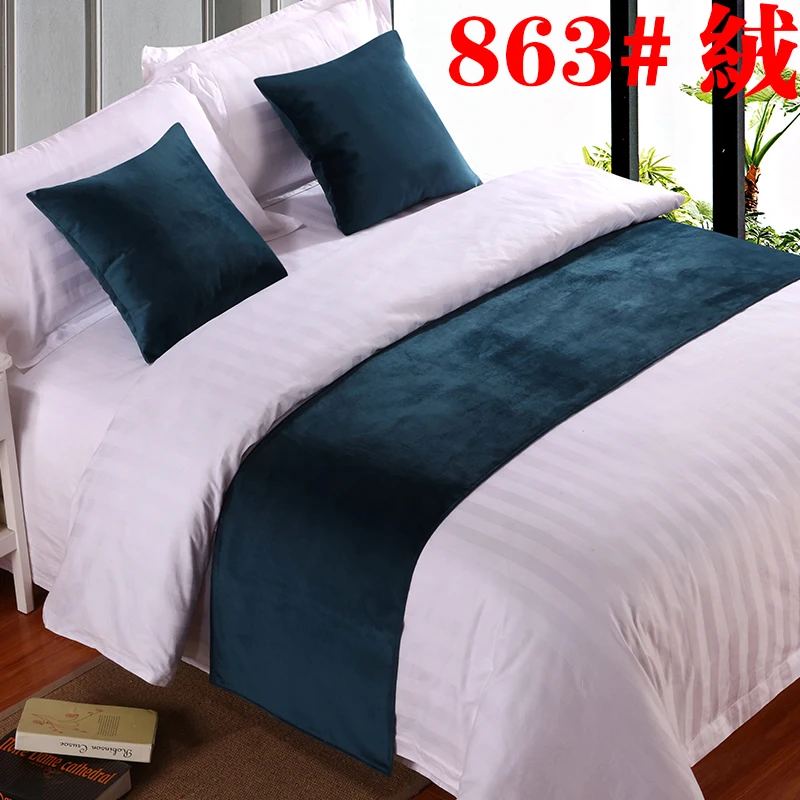 RAYUAN Suede Solid Color Bedspread Bed Runner Throw Home Hotel Bedroom Bedding Decor Bed Tail Towel Protector