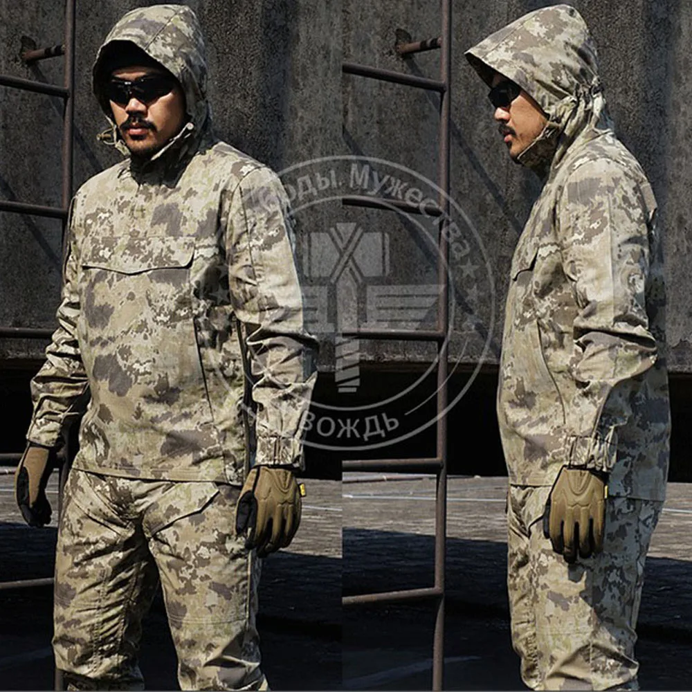 

Outdoor Male Camouflage Tactical Training Suit Durable Assault Combat CS Clothing Set (Jacket+Pants) Military Uniform