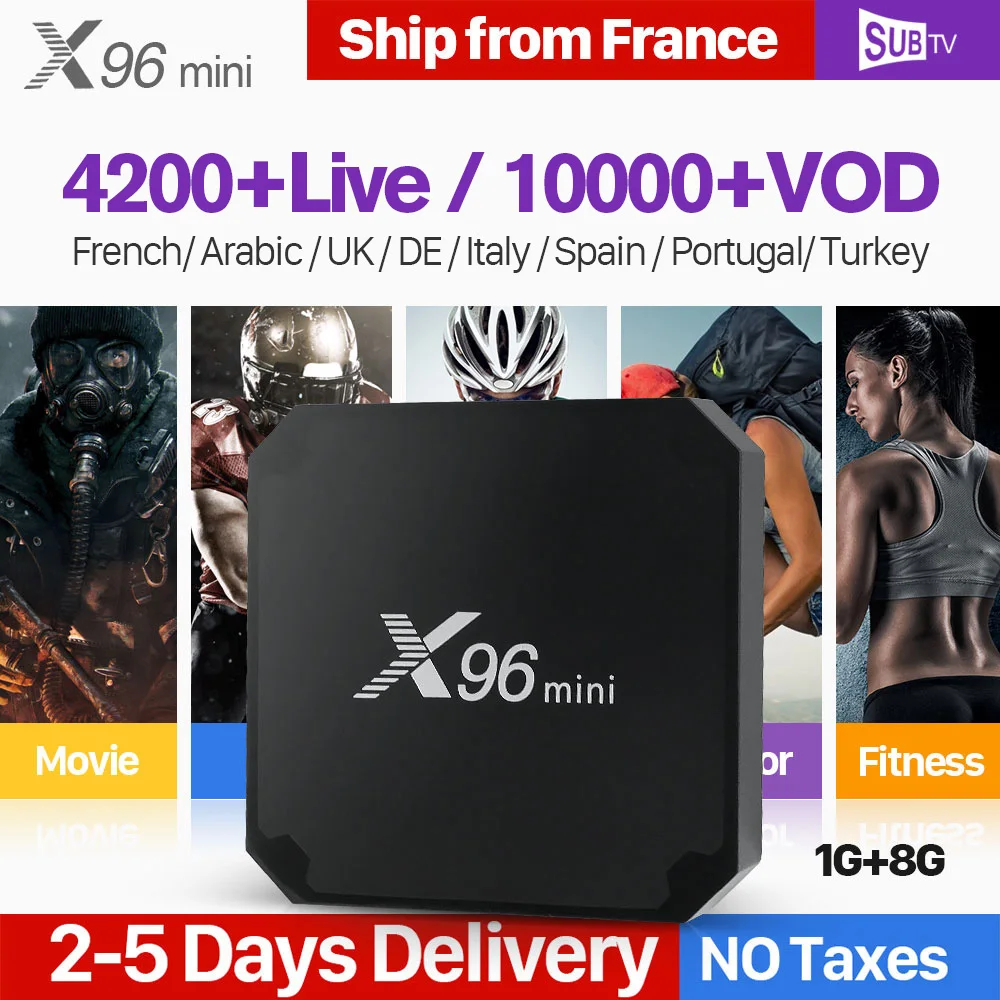 X96 البسيطة فرنسا علبة تلفزيون بروتوكول الإنترنت الذكية الروبوت 7.1 IP التلفزيون الفرنسية العربية SUBTV رمز IPTV الاشتراك اسبانيا كندا تركيا البرتغ...