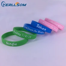 YERLLSOM 300 шт индивидуальные отпечаток логотипа силиконовые браслеты для свадебных мероприятий SP062403