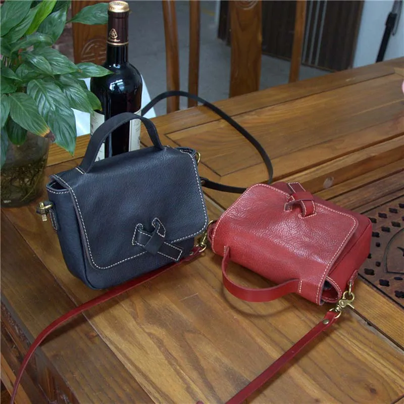 

Retro vegetable tanned leather cow bag tree cream bag handmade portable Messenger bag