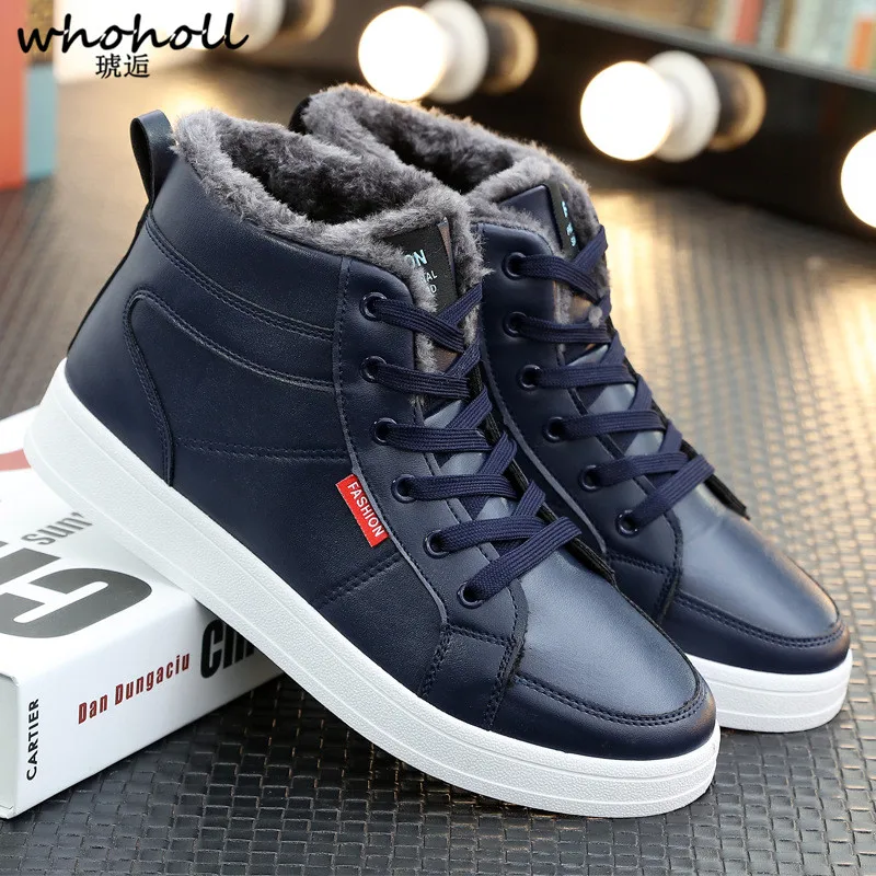 

Ankle Boots Warm Men Snow Boots Winter Lace-up Men Shoes 2019 New Arrival Fashion Flock Plush Add-paded Winter Boots Men