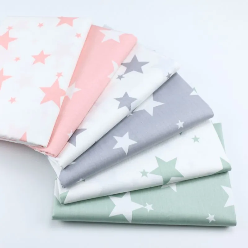 

160cm*50cm Printed Cotton Fabric Flamingo White Gray Pink Green Stars Dots Fabric Bedding Apparel Dress Patchwork Fabric