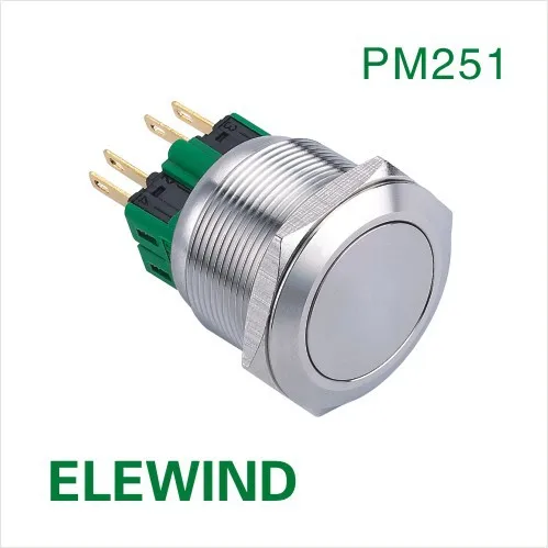 

ELEWIND 25mm Stainless steel Momentary push button switch(PM251F-11/S)