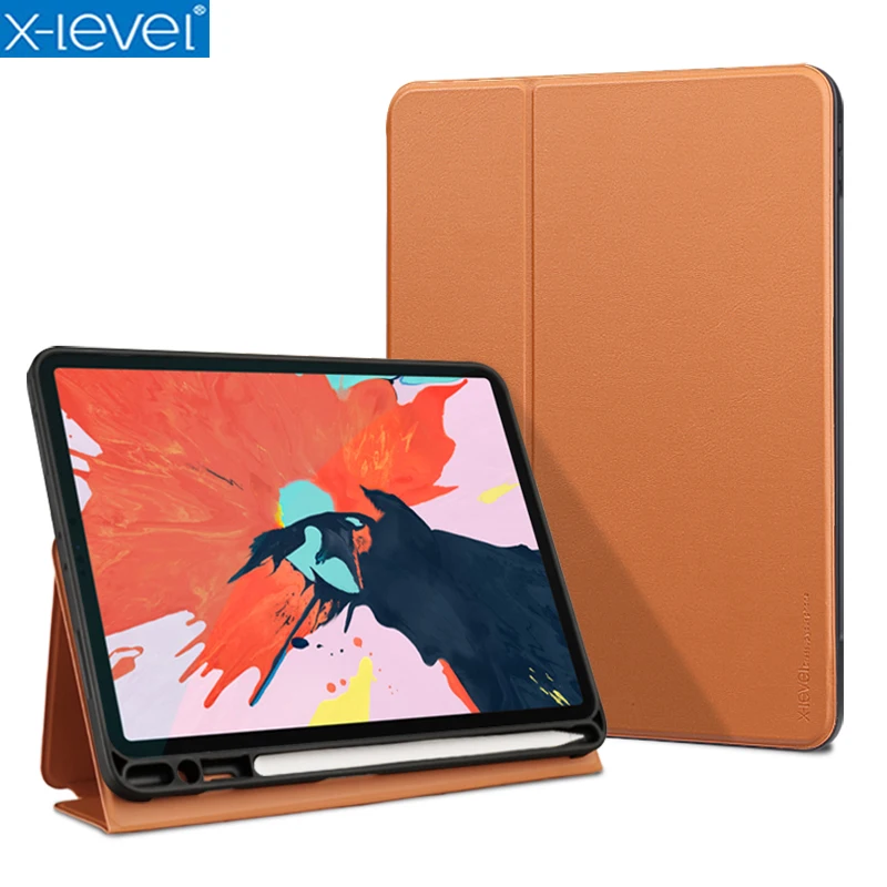 

X-level Book Leather Flip Cases For Apple 2018 New Ipad Pro 11 Premium Ultra Thin Business Sleeping Wakup Leather Cover Case
