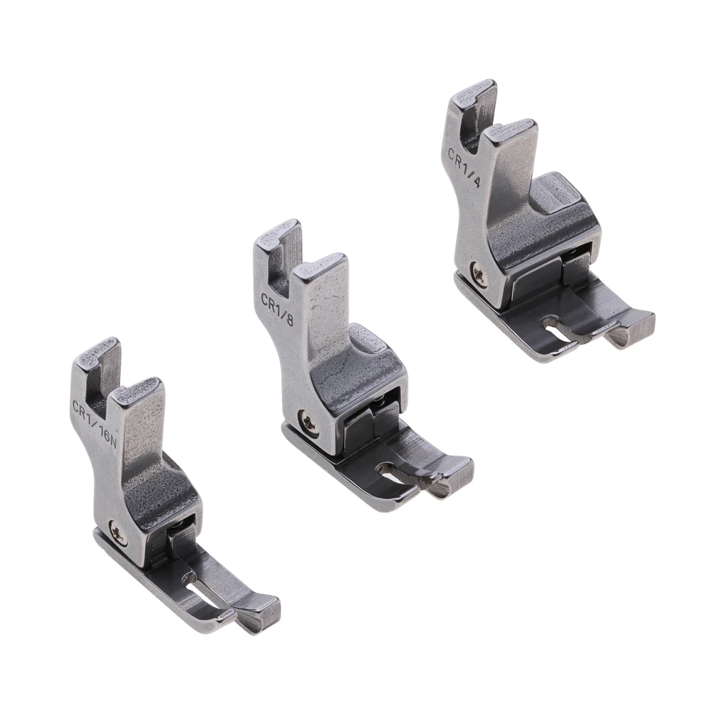 3 Pieces 1/4 1/8 1/16 Compensating Presser Foot Feet Sewing Machine Accessories For Sewing Knit & Thin Materials