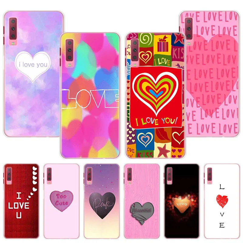 

I LOVE YOU love you heart Case Cover for Samsung Galaxy J4 J6 Plus J7 J8 2018 A6 A8 Plus A9 A7 2018 A5 A8s back Phone case