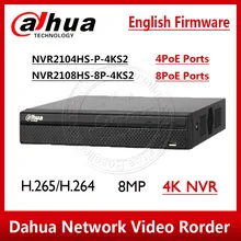 Dahua NVR2104HS-P-4KS2 4Ch 4PoE NVR2108HS-8P-4KS2 8Ch 8POE Compact 1U Lite 4K H.265 сетевой видеорегистратор для ip-камеры с логотипом