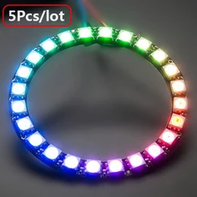 5 шт./лот Новое поступление 24 бит СВЕТОДИОДНЫЙ Кольцо 16 x WS2812 5050 RGB светодиодный RGB led со встроенным драйверы