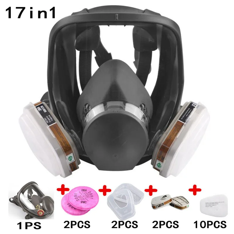 

17 In 1 Painting Spraying Safety Respirator 6800 Gas Mask same For 3M 6800 Gas Mask Full Face Facepiece Respirator