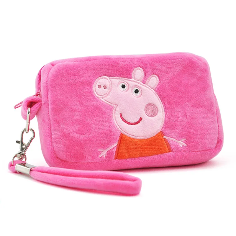 Подлинный Свинка Пеппа Джордж свинка Плюшевые игрушки Дети Девочки Мальчики Kawaii детский сад сумка Рюкзак кошелек деньги школьная сумка телефон сумка куклы - Цвет: Pink