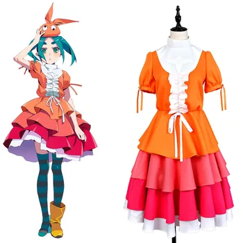 

Monogatari Series Nisemonogatari Yotsugi Ononoki Dress Cosplay Costume Uniform Club Party Coat Halloween For Girl Female