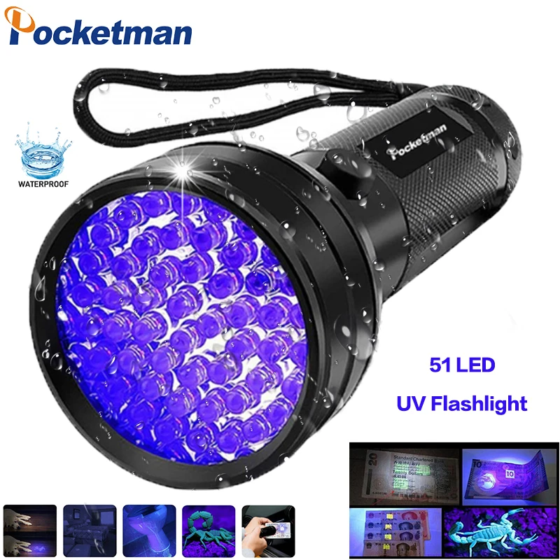 

UV Flashlight Black Light, 9 12 21 51 LED 395 nM Ultraviolet Torch Blacklight Detector for Dog Urine, Pet Stains and Bed Bug z50
